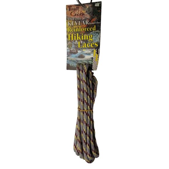 Heavy Duty 48" Boot Laces made with Natural Dupont™ Kevlar® Gray Hiking Work - Picture 1 of 4